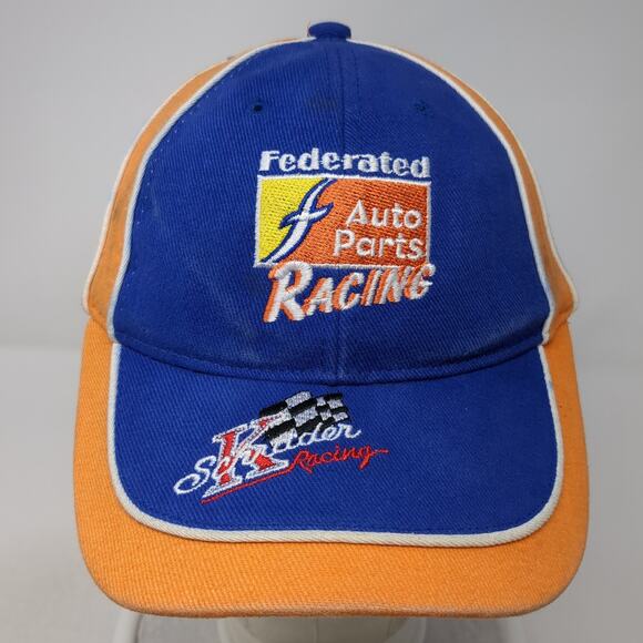 Federated Auto Parts Racing Schrader Racing Strapback Baseball Cap Blue One Size - Picture 2 of 10